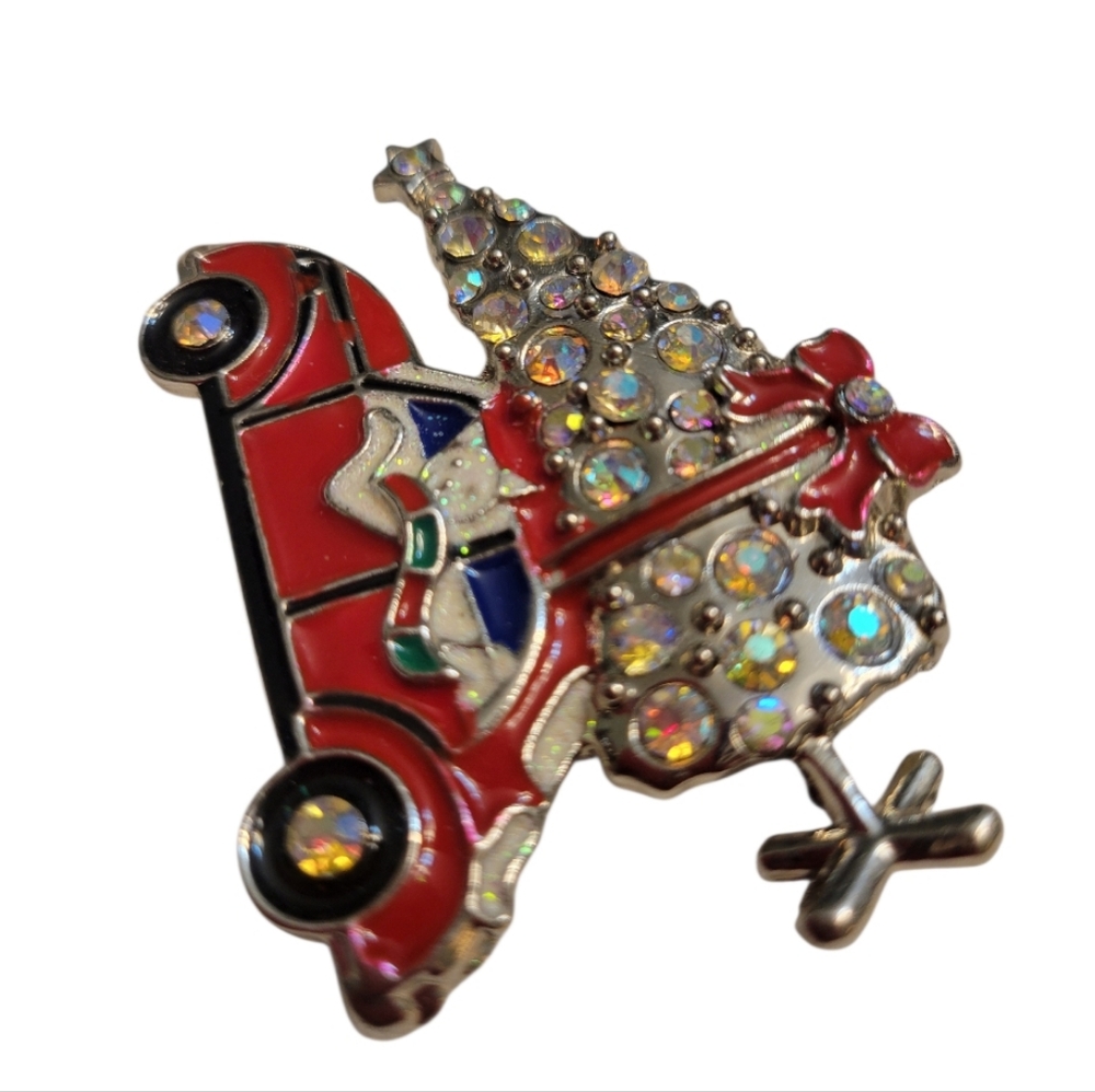 Vintage Whimsical Cat Driving a Car with a Xmas tree🎄 - Picture 2 of 6